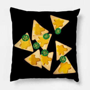 Nacho tortilla chips and jalapeños mexican food cinco de mayo celebration Pillow