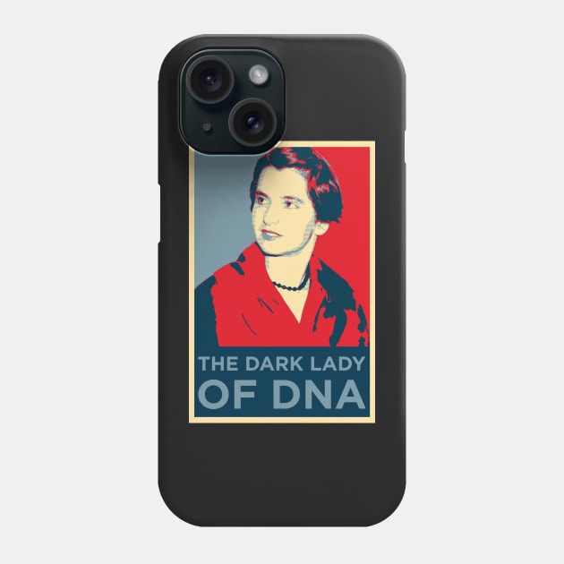 Rosalind Franklin: The Dark Lady of DNA Red and Blue Portrait Phone Case by labstud