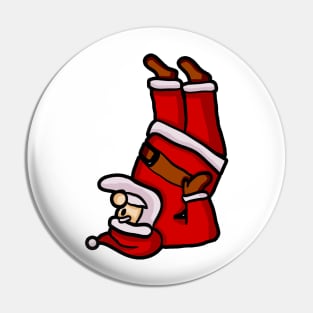 Santa Claus Doing Yoga Christmas Matching Pin