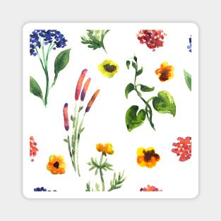 Seamless plants pattern. Floral decorative illustration Magnet