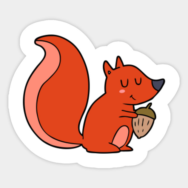 Cute Squirrel Kawaii Cartoon Squirrel Sticker Teepublic