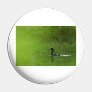 Through a green dream - Double-crested Cormorant Pin