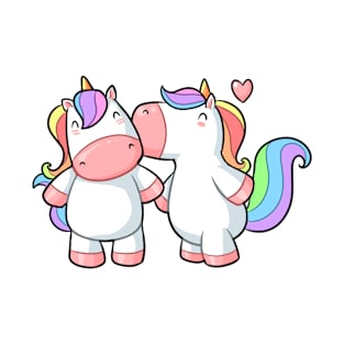 Kawaii unicorn in love T-Shirt