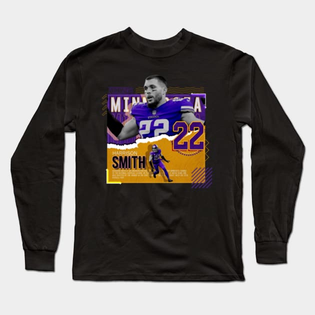 Harrison Smith Football Paper Poster Vikings Long Sleeve T-Shirt