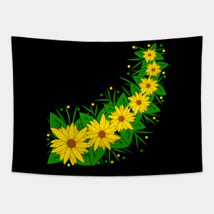 flower tendril yellow sunflowers flower pattern blooms Tapestry