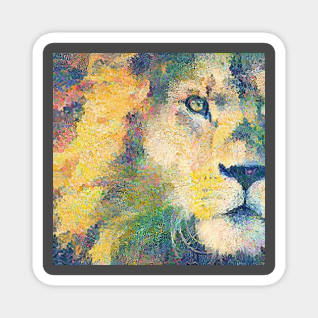 lion painting (leo art, lion king) Magnet by Thepurplepig