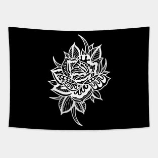 Abstract rose white Tapestry