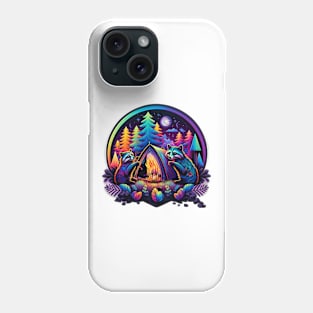 Neon Skunks Raiding Tent for Food Phone Case