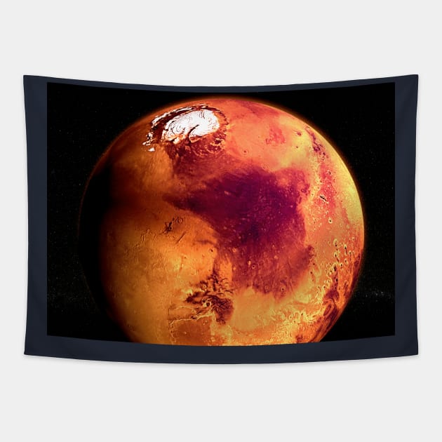 Planet Mars Globe rendering Tapestry by SPACE ART & NATURE SHIRTS 