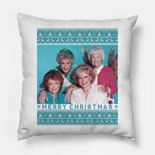 the golden girls chrismast blue Pillow