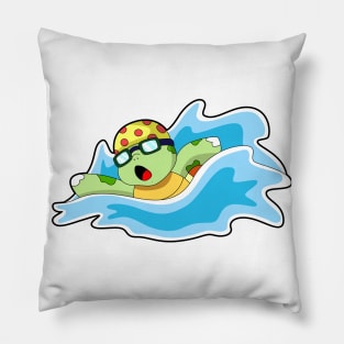 Turtle at Swimming in Water Pillow