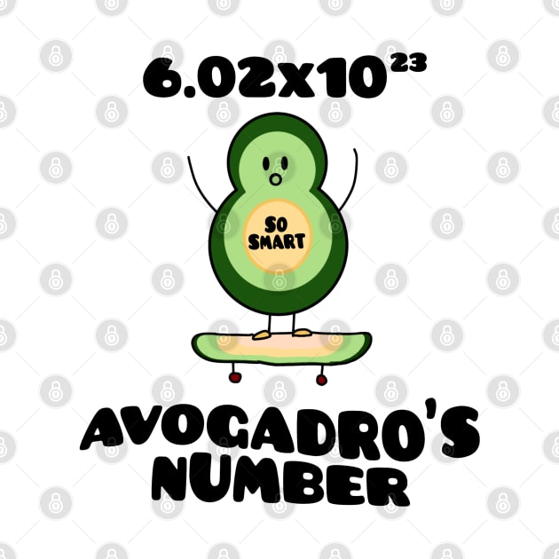 Funny Chemistry Joke Avogadros Number on Skateboard So Smart Avocado Puns by Mochabonk