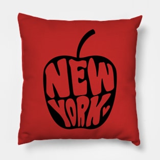 New York - big apple black version Pillow