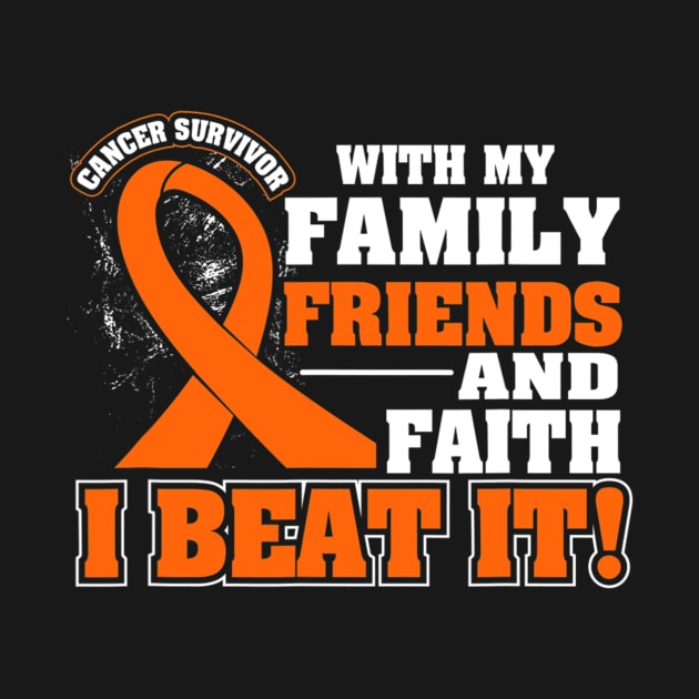 Family Faith I Beat It Leukemia Cancer Awareness Ribbon by eldridgejacqueline