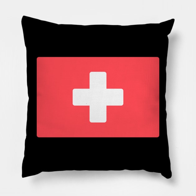 AWESOME SWITZERLAND FLAG Pillow by Just Simple and Awesome