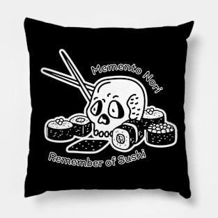 Funny goth shirt, memento mori, sad girl, ironic, sushi, skull, weirdcore aesthetic, skull, silly tees Pillow