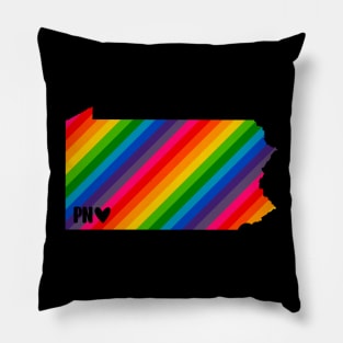 USA States: Pennsylvania (rainbow) Pillow