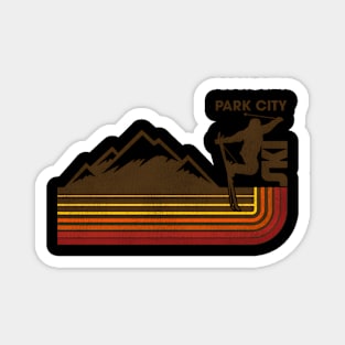 Park City 70S80S Skiing Stripe Magnet