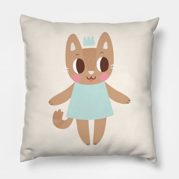 Cute Kitty Charatcer Pillow by clairestamper