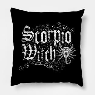 Scorpio Zodiac sign Witch craft vintage distressed Horoscope Pillow