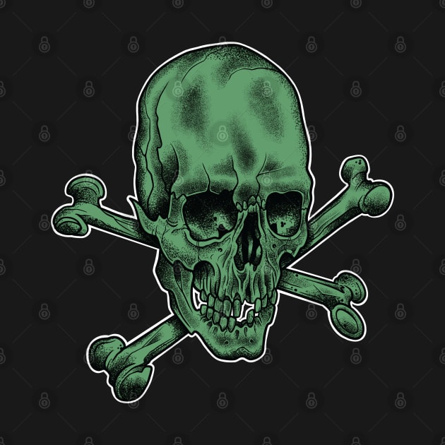 Skull and Crossbones Zombie Green Variant by Seven Relics