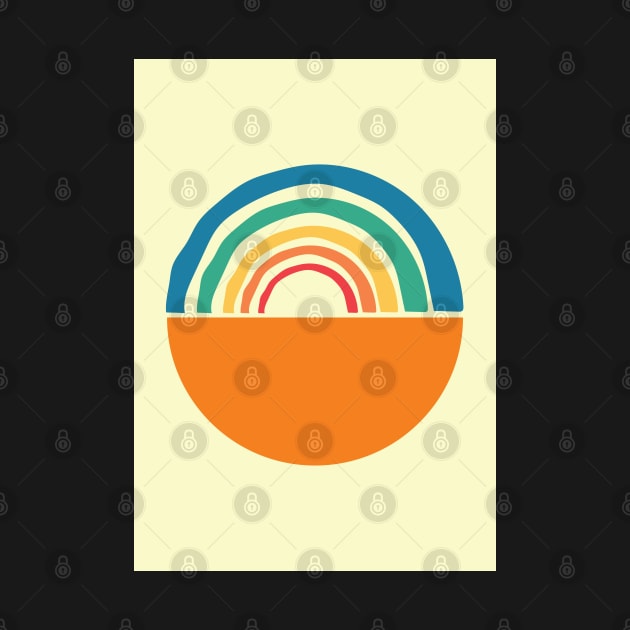 Trendy Abstract Rainbow Minimalist Graphic Illustration by CityNoir