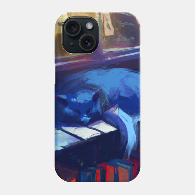 Blue Cats Sleep in the Window Phone Case by Star Scrunch