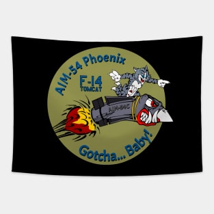 F-14 Tomcat - AIM-54 Phoenix Gotcha... Baby! Green Clean Style Tapestry