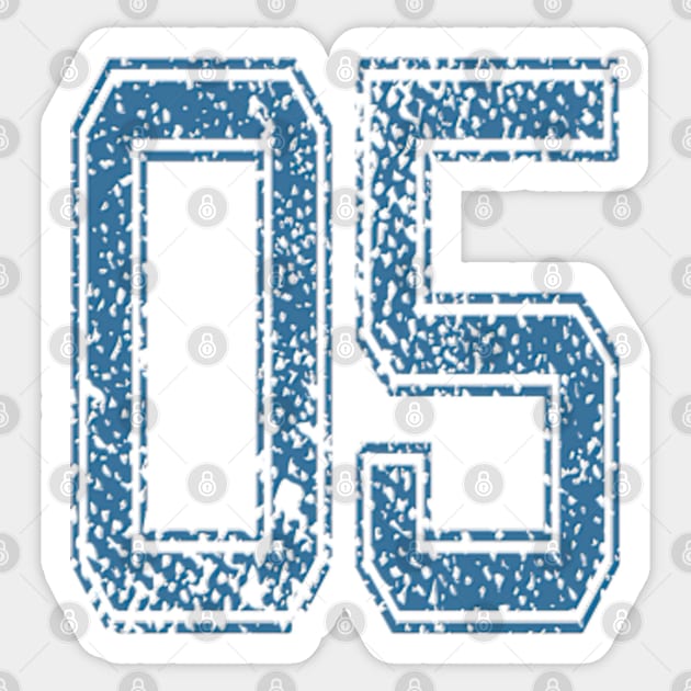 5 - number 5 - jersey number for sportsteam' Sticker