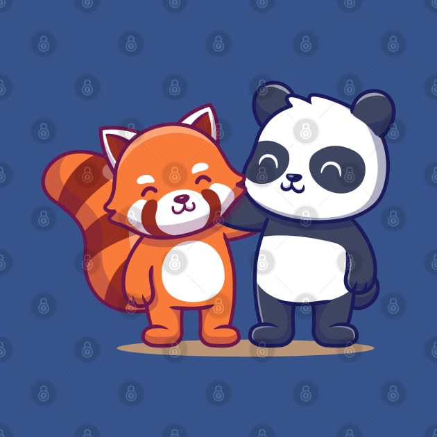 Panda And Her Cute Friend by MajorCompany