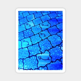 Abstract art, Blue Fishing Net Magnet