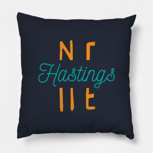 Hastings Nebraska City Typography Pillow