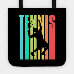 Colorful Tennis Player Silhouette Tote