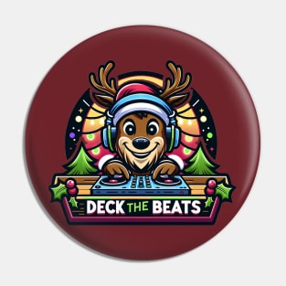 Deck the Beats - Reindeer DJ at Christmas Booth Pin