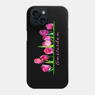 Amsterdam Holland Tulip Flower Watercolor Women Girls Gardener Phone Case