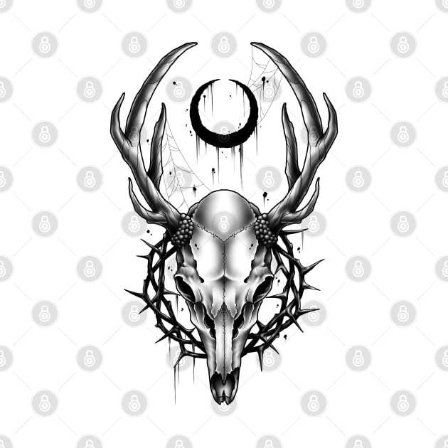 Deer skull with thorn by Smurnov