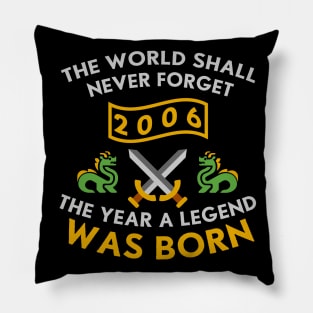 2006 The Year A Legend Was Born Dragons and Swords Design (Light) Pillow