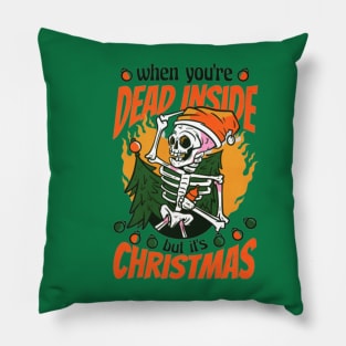 Skeleton christmas funny Pillow