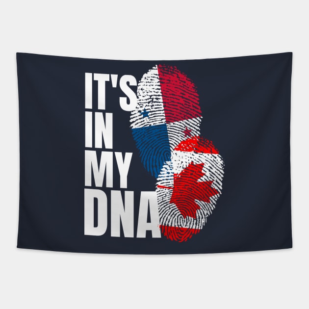 Canadian And Panamanian Mix DNA Flag Heritage Gift Tapestry by Just Rep It!!