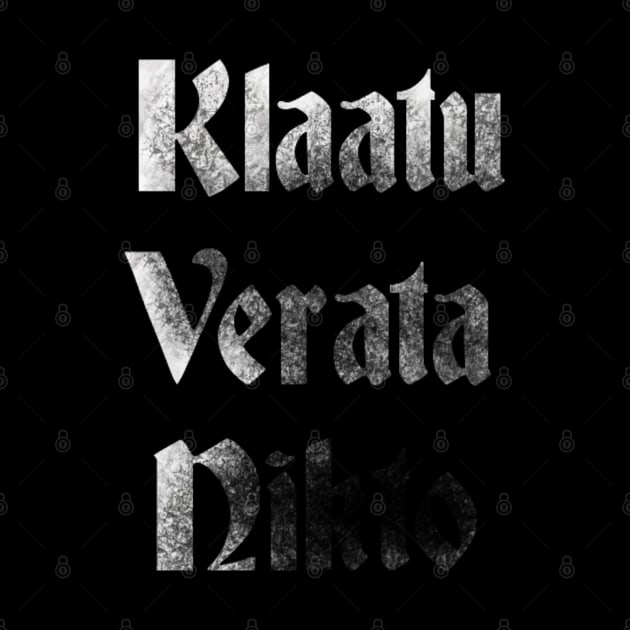 Klaatu Verata Necktie (White) by lucafon18