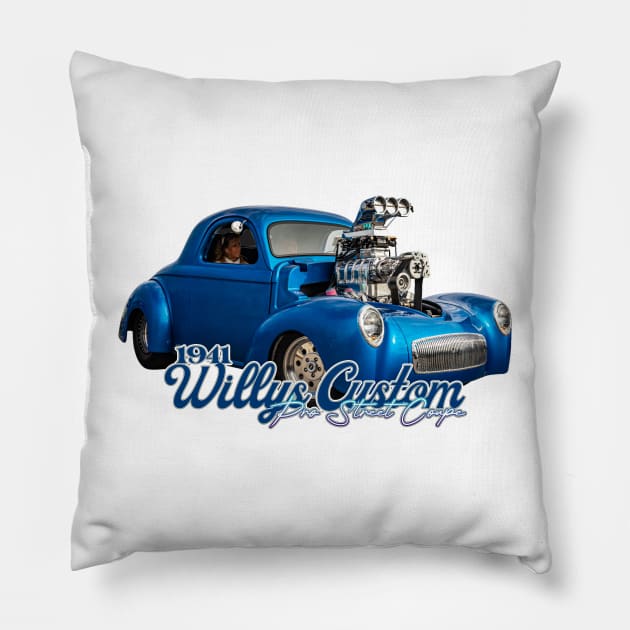 1941 Willys Custom Pro Street Coupe Pillow by Gestalt Imagery