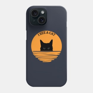 hold on i see a cat vintage cat mom kitten funny cat Phone Case