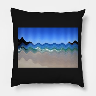 Distorted Tasmanian Landscape Pillow