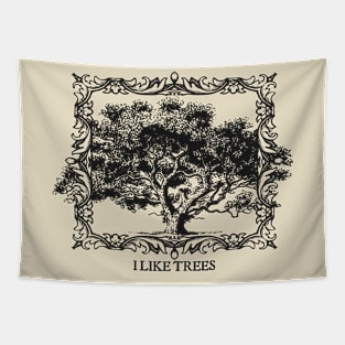 I Like Trees: Charcoal Gray Version Tapestry