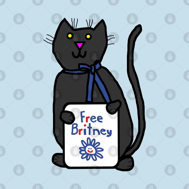 Cute Cat with Free Britney Sign by ellenhenryart