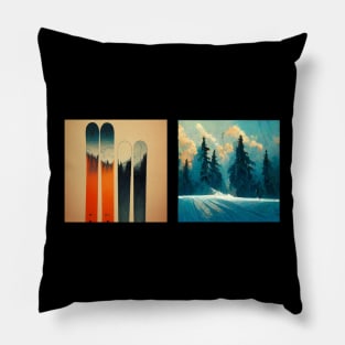 Ski Art Gift Pillow