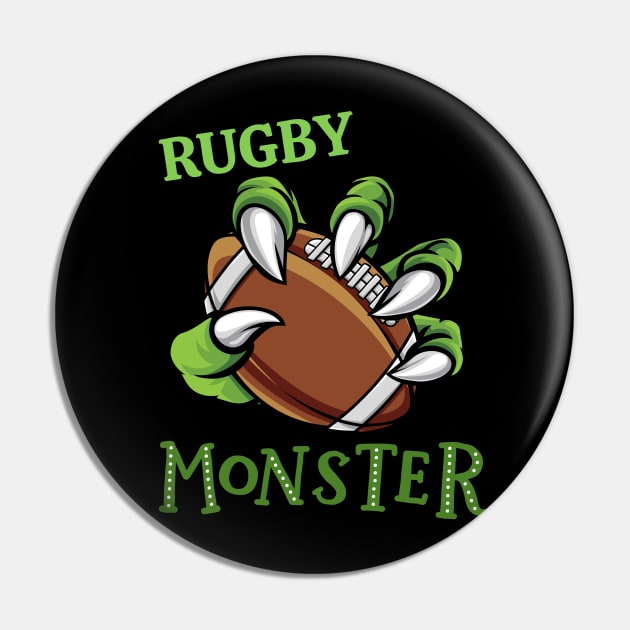 Rugby monster sport Gift for Rugby player love Rugby funny present for kids and adults Pin by BoogieCreates