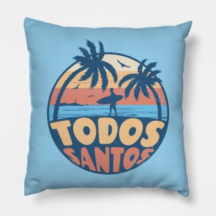 Vintage Surfing Todos Santos, Mexico // Retro Summer Vibes // Grunge Surfer Sunset Pillow