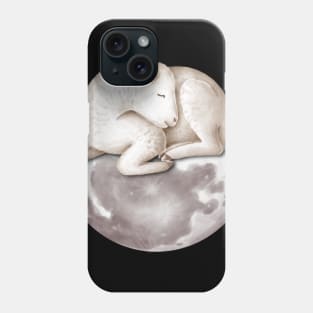 Cute sleeping lamb on the moon Phone Case