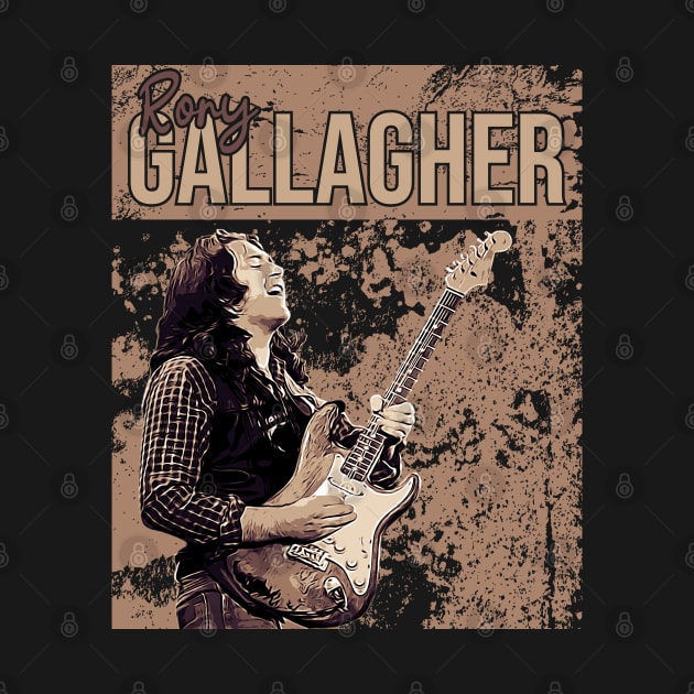 Rory Gallagher // Brown vintage // Poster by Degiab